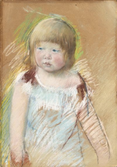 Kind met Pony in een Blauwe Jurk, ca. 1910 door Mary Cassatt