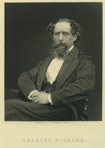 Charles Dickens, portret naar foto door Herbert Watkins door Mason and Co.