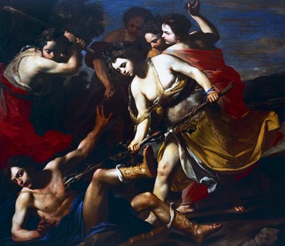 Orpheus geslagen door Bacchanten door Massimo Stanzione