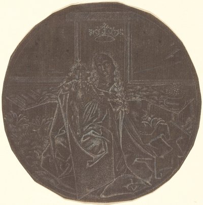 De Madonna en Kind in een tuin door Master E.S. Facsimile