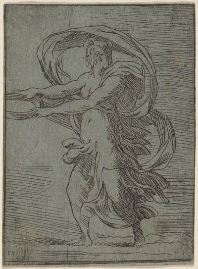Vrouw met een Dienblad door Master F.P.