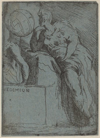Endymion door Master F.P. after Parmigianino