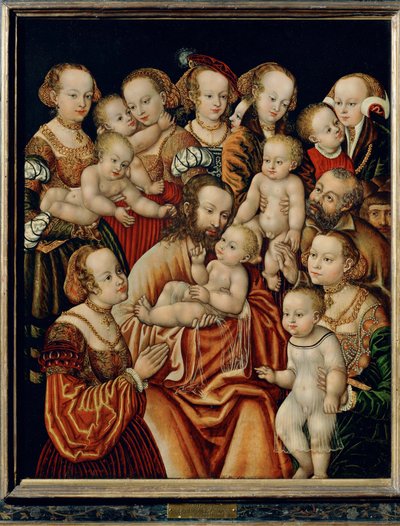 Christus zegent de kinderen ... door Master HB of the Griffon