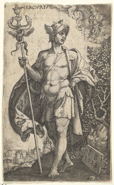 Mercurius uit De goden die over de planeten heersen, 1528 door Master I.B.