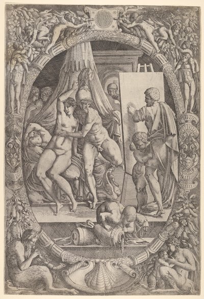 Apelles Schildert Alexander en Campaspe door Master IQV