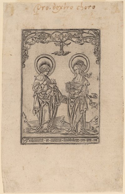 Sint Maria Magdalena en Sint Johannes de Evangelist door Master S