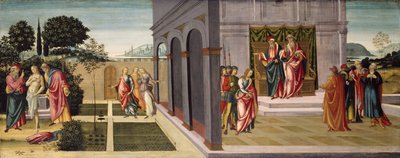 Susanna en de Ouderen in de Tuin, en het Proces van Susanna voor de Ouderen, c.1500 door Master of Apollo and Daphne