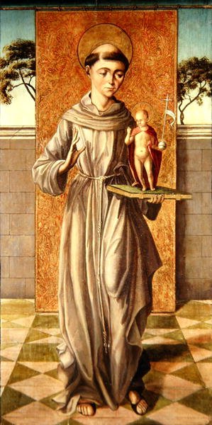 Sint Antonius van Padua met het Christuskind door Master of Astorga