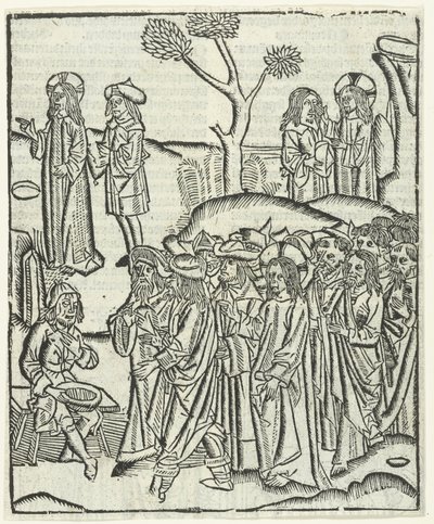 Christus geneest de blinde Bartimeus door Master of Delft (attributed to)