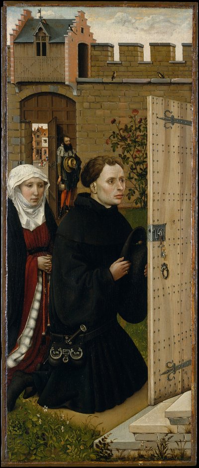 Annunciatie Drieluik (Merode Altaarstuk), ca. 1427-32 door Master of Flémalle