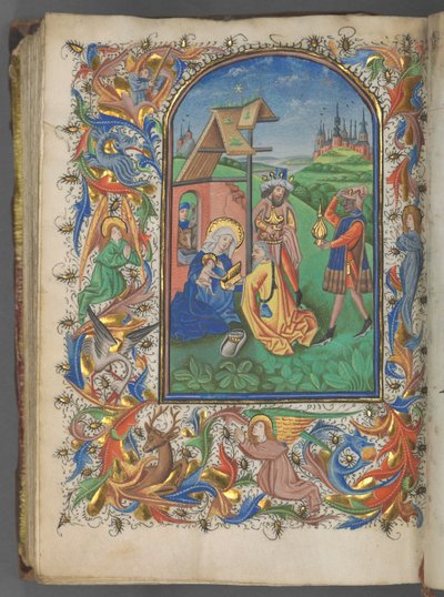 Getijdenboek Gebruik van Utrecht: fol. 221v, Aanbidding der Wijzen, ca. 1460-1465 door Master of Gijsbrecht van Brederode