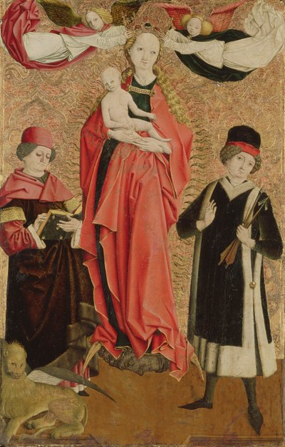 De Maagd van de Onbevlekte Ontvangenis met Sint Marcus en Sint Sebastiaan door Master of Grossgmain