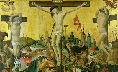 De Kruisiging, ca.1500 (detail) door Master of Hamburg
