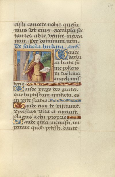 Heilige Barbara door Master of Jacques de Besançon