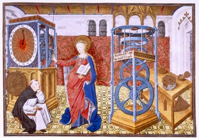 Wijsheid Sapience leert de auteur de voorschriften van matigheid, ca. 1455 door Master of Jean Rolin II