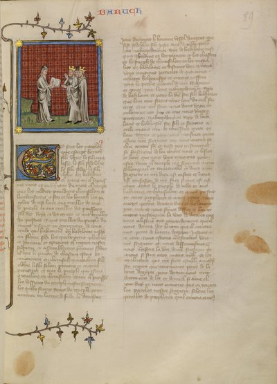 Baruch leest voor aan Jeconiah en andere edelen door Master of Jean de Mandeville