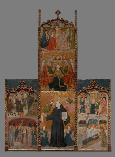 Altaarstuk van de Heiligen Athanasius, Blaise en Agatha, 1440-45 door Master of Riglos