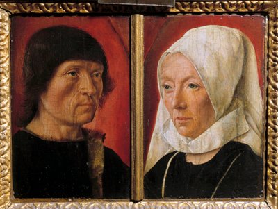 Portret van een man en zijn vrouw. Voorstelling van een koppel (dubbelportret) door Master of Saint Giles