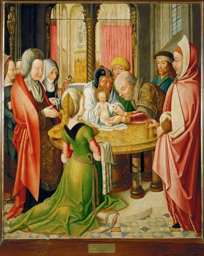 Besnijdenis, een van de twee panelen van een altaar ... door Master of St. Severin