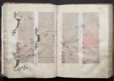Het Gotha-missaal: Fol. 42v, tekst, ca. 1375 door Master of the Boqueteaux