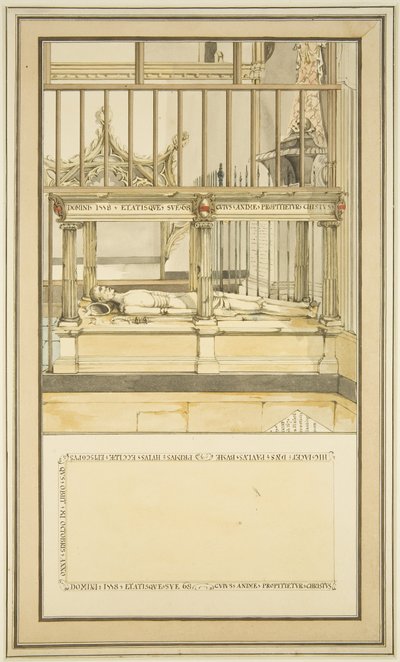 Graf van bisschop Paul Bush, in de kathedraal van Bristol door Master of the Bristol Church Monuments