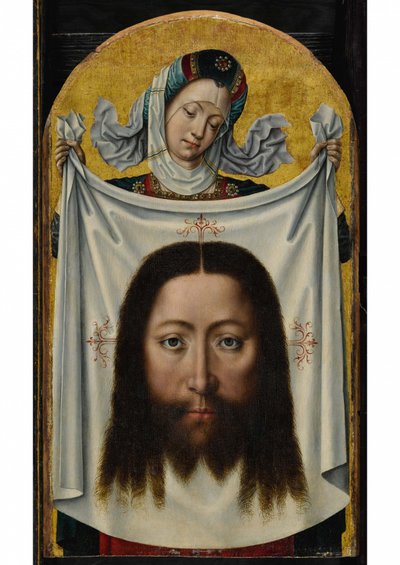 Heilige Veronica met het Sudarium door Master of the Bruges Legend of St. Ursula
