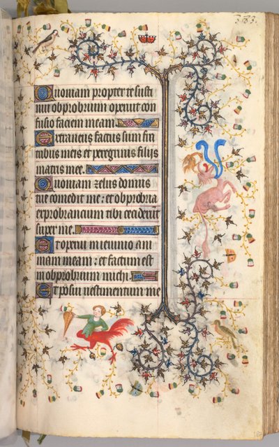 Getijdenboek van Karel de Edele, koning van Navarra 1361-1425: fol. 187r, tekst, ca. 1405 door Master of the Brussels Initials and Associates