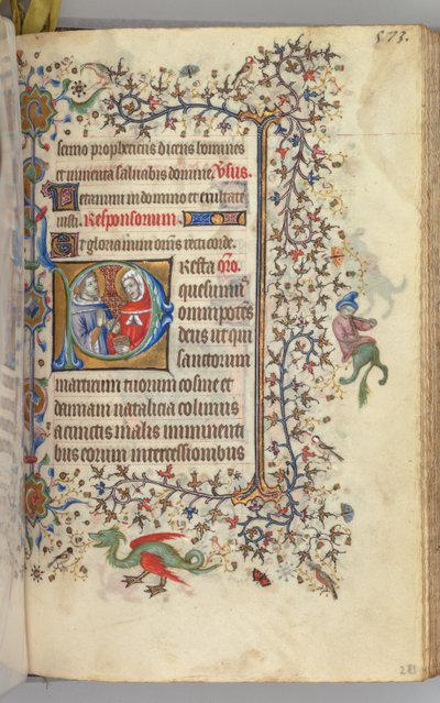 Getijdenboek van Karel de Edele, koning van Navarra 1361-1425, fol. 281r, SS. Cosmas en Damianus, c. 1405 door Master of the Brussels Initials and Associates