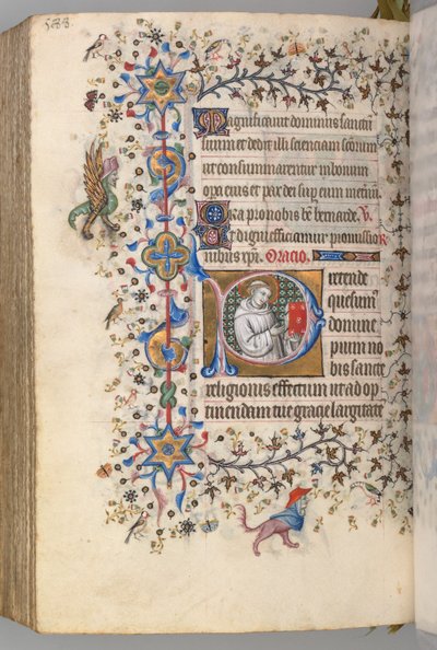 Uren van Karel de Edele, Koning van Navarra 1361-1425, fol. 288v, St. Hervard, ca. 1405 door Master of the Brussels Initials and Associates