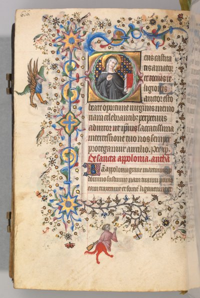Getijdenboek van Karel de Edele, Koning van Navarra 1361-1425, fol. 302v, St. Opportune, c. 1405 door Master of the Brussels Initials and Associates