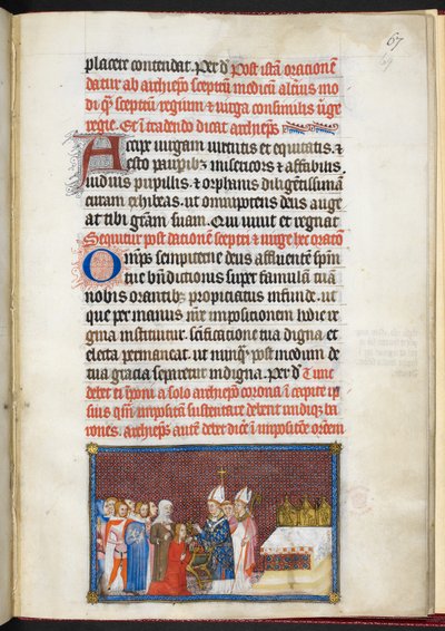 De Koningin ontvangt de scepter en virga (uit 