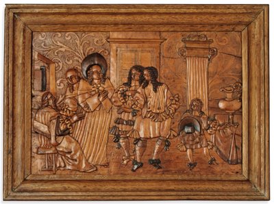 Eger intarsia paneel, midden 17e eeuw door Master of the Decorated Background