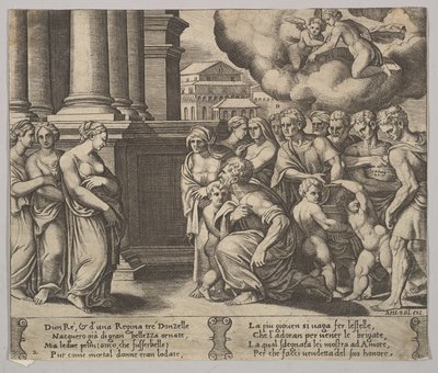 Psyche wordt door het volk goddelijke eer bewezen, uit 