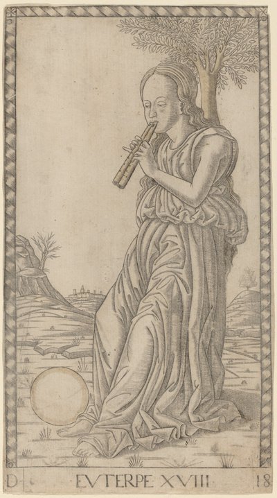 Euterpe door Master of the E Series Tarocchi
