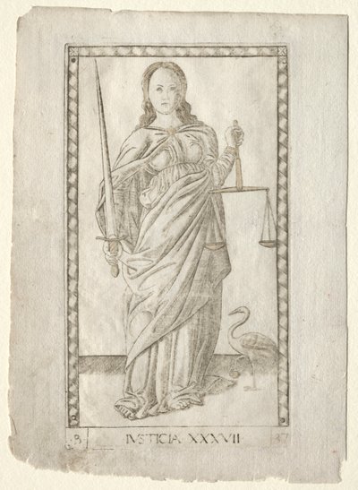 Gerechtigheid (uit de Tarocchi, serie B: Kosmische Principes & Deugden, #37) door Master of the E Series Tarocchi