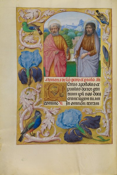 Heiligen Petrus en Paulus door Master of the First Prayer Book of Maximilian