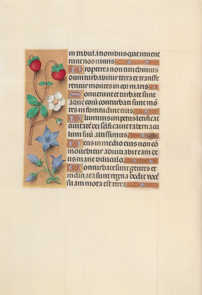 Getijdenboek van Koningin Isabella de Katholieke, Koningin van Spanje: Fol. 105v, ca. 1500 door Master of the First Prayerbook of Maximillian