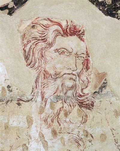 (detail) St. Onuphrius en scène uit zijn leven door Master of the Fogg Pieta