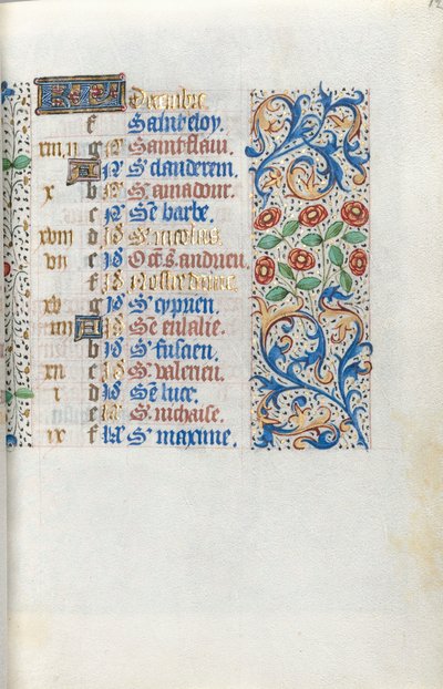 Getijdenboek Gebruik van Rouen: fol. 12r door Master of the Geneva Latini