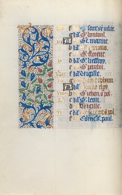 Getijdenboek Gebruik van Rouen: fol. 6v door Master of the Geneva Latini