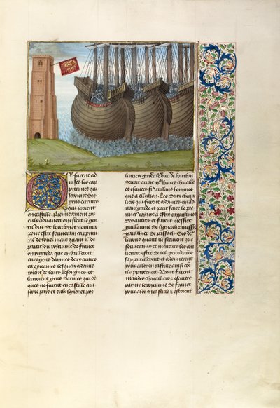 De Engelse vloot in Vlaamse wateren door Master of the Getty Froissart