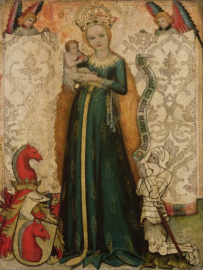 Madonna en Kind met korenaren, 1440-50 door Master of the Hallein Altarpiece