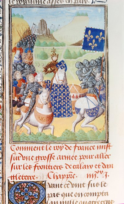Koning Karel VI (1366-1422) van Frankrijk leidt een expeditie tegen Calais, uit deel 2 Volume IV van 