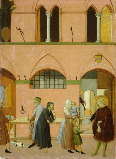 Sint Antonius Verdeelt Zijn Rijkdom aan de Armen door Master of the Osservanza