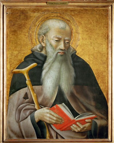 Sint Antonius abt ... door Master of the Osservanza