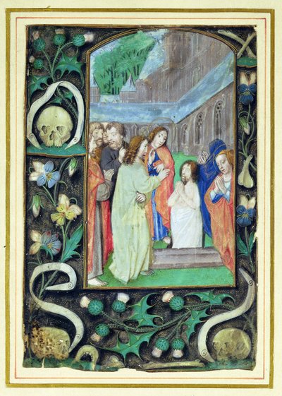 De Opwekking van Lazarus, uit een Getijdenboek door Master of the Prayerbook
