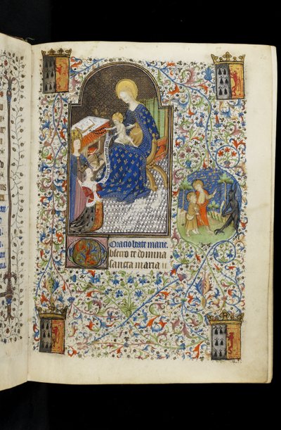 St. Catharina presenteert Isabel van Bretagne aan de Maagd en het Kind, uit een Frans getijdenboek geschreven voor Isabel Stuart, vrouw van Frans I, Hertog van Bretagne, c.1445-50 door Master of the Rohan Hours