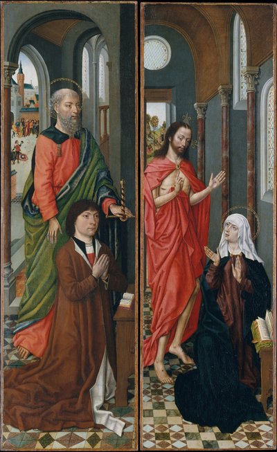 Sint Paulus met Paolo Pagagnotti, Christus Verschijnt aan Zijn Moeder, eind 1480s door Master of the Saint Ursula Legend