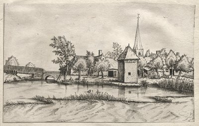 Gezichten op Dorpen in Brabant en Kempen: Een Omwald Dorp, ca. 1561 door Master of the Small Landscapes