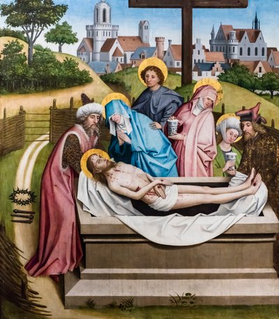 De graflegging van Christus, ca. 1450/55 (Tempera en olieverf op dennenhout) door Master of the Sterzing Altarpiece